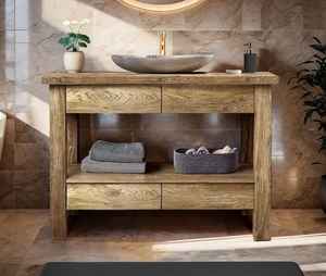 Mueble de Baño Moderno de Madera Sólida 2026 con Amplio Espacio de Almacenamiento en Cajones y Diseño de Estante Abierto para Interiores de Baño - Product Image 4