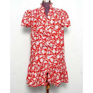 Vestido Corto con Estampado Floral para Mujer, Estilo Boho Chic, Verano, Midi, Casual, para Playa, Vacaciones, Ligero, con Botones Naturales - Product Image 2