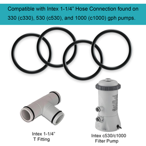 Joint torique 10134 compatible avec la connexion de tuyau de 1-1/4 po sur les pompes de filtration <span class=keywords><strong>Intex</strong></span> pour les pompes filtrantes 330, 530, 1000 GPH (4 pièces) - Product Image 5