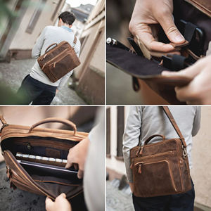 Wholesale Low Price Waterproof Leather <b>Laptop</b> Bags Custom Made Design Top Selling Leather <b>Laptop</b> Bag - Product Image 3