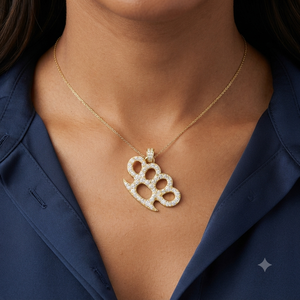 Colgantes y dijes de collar de oro macizo de 10K, estilo hip hop, personalizados, gruesos, con diamantes naturales en forma de roca, para mujer - Product Image 2
