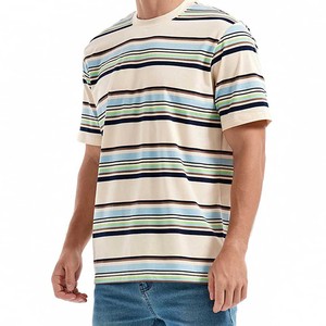 เสื้อยืดคอตตอนลายทางเนื้อหนา คุณภาพพรีเมียม ระบายอากาศได้ดี คอกลม สำหรับผู้ชาย สไตล์ลำลอง มาตรฐานส่งออก - Product Image 6
