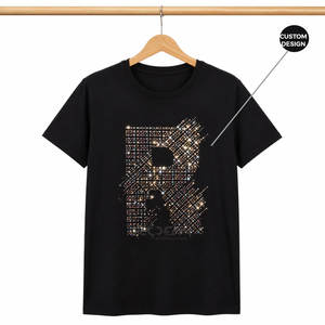 Camiseta de Manga Corta para Hombre Cosh International Negra con Diseño de Letra B con Pedrería, Corte Regular, Cuello Redondo, Estilo Casual - Product Image 5