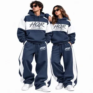 Conjuntos Deportivos Personalizados de Felpa Francesa 100% Algodón, Lavado Ácido, con Cierre, Efecto Desteñido, 2 Piezas, Sudadera con Capucha y Pantalones Deportivos - Product Image 1