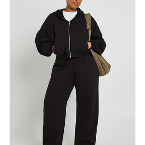 Conjunto Deportivo de 2 Piezas para Mujer, Invierno 2026, Informal, para Correr, Talla Grande, Chaqueta con Cremallera y Capucha de Poliéster - Product Image 4