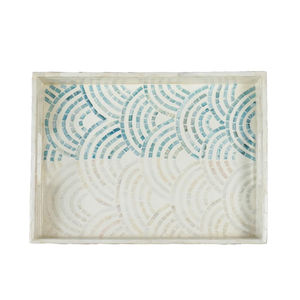 Plateau de service vintage en bois sculpté à la main, style marocain, rectangulaire, décoratif, pour la décoration de la table à manger à la maison - Product Image 1