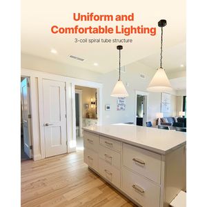 Confezione da 4 Lampadine Fluorescenti a Spirale Compatte da 13W, Luce Calda 2700K, 900lm di Flusso Luminoso, Risparmio Energetico, Attacco GU24 con Blocco a Torsione, Luce CFL - Product Image 6