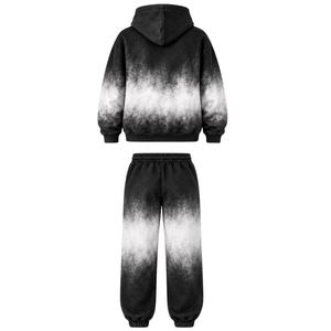 Ensemble de survêtement tie-dye noir et blanc pour femmes Sigma Gamma Rho, sweat à capuche et pantalon de jogging de la sororité grecque, vêtements de sport décontractés imprimés sur mesure - Product Image 2
