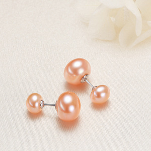 Pendientes de Plata S925 Estilo Ins con Perla Real de Zhuji, Perlas de Agua Dulce de 10-11 mm con Pequeños Defectos, Venta al por Mayor para Mujer - Product Image 1