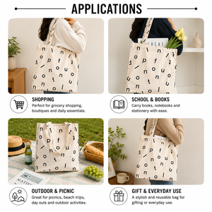 Wholesale LMC GLOBAL 100% Organic Cotton Striped Large Shopping Tote French <b>Sewing</b> Full Printed Canvas <b>Bag</b> Inner Pockets Open - Product Image 5