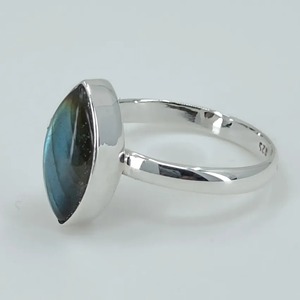 <b>Labradorite</b> <b>Ring</b> 925 Sterling Silver Handmade Boho Statement Promise Jewelry for Women Natural Marquise Shape Gemstone Jewelry - Product Image 2