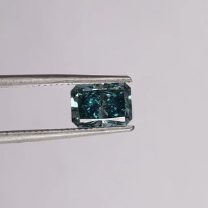 Diamant de laboratoire bleu fantaisie, taille radiant, certifié, couleur vert-bleu profond, haute clarté - Product Image 3