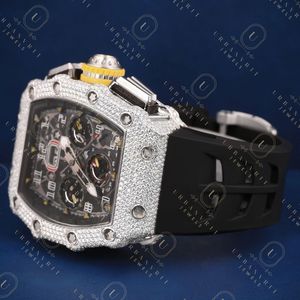 Luxury Men's Mechanical Watch Stainless Steel Case Diamond Buckle Black Silicone Band Analog Display 42mm Irregular Shape - Product Image 2