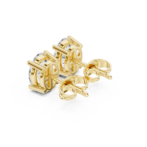 Classic Design 14K Yellow Gold <b>Studs</b> Oval Cut Lab Grown Diamond Synthetic Trendy GRA Certified Wedding Engagement Jewelry Women - Product Image 4