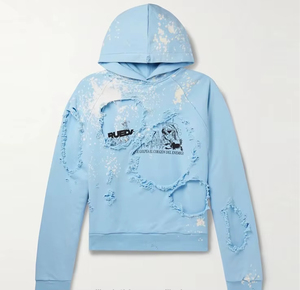 Manufacturer Print Logo Batik Plus Size Fleeced Heavy Cotton Custom Acid Washed Hoodie For Men - Product Image 1