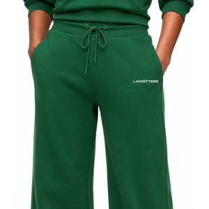 Pantalones Anchos de Felpa para Mujer, Corte Holgado, Cintura Elástica con Cordón, Pantalones Deportivos con Bolsillos Laterales para Uso Diario Informal - Product Image 3