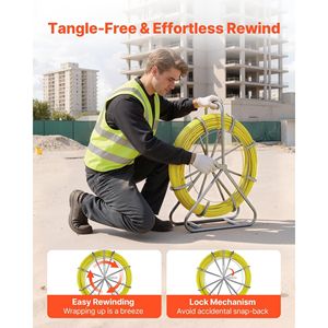 สายร้อยสายไฟเบอร์กลาสขนาด 6.3 มม. ยาว 500 ฟุต (152 เมตร) พร้อมตัวบอกตำแหน่งทุก 5 ฟุต สำหรับร้อยสายในท่อและรางสายไฟ - Product Image 5