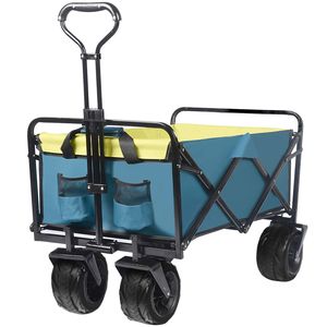 Carrello per vagoni pesanti pieghevole per tutti i terreni grande ruota per sabbia spiaggia carrello per sport all'aperto e campeggio in giardino - Product Image 1