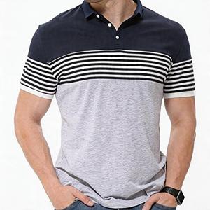 Polo classique à rayures pour homme avec finition soignée – Offre un style épuré et sportif, idéal pour les week-ends. Polo à manches courtes. - Product Image 1