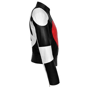 Custom 100% Genuine Napa Leather KYLIE MINOGUE Inspired Ladies Leather <b>Biker</b> <b>Jacket</b> Quilted RED HEART Timebomb Movie <b>Jacket</b> - Product Image 3