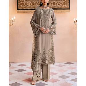 Fabrication et vente en gros de vêtements de mariage de style pakistanais, costume Salwar Kameez pour femmes - Product Image 2