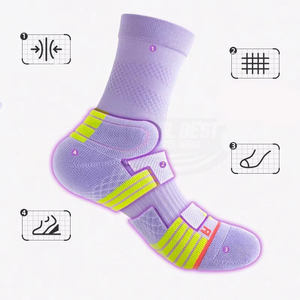 Calcetines Deportivos Diarios de Alta Calidad al por Mayor, de Spandex/Fibra de Bambú, con Estampado Digital, Acolchados, Transpirables, Casuales de Verano para Hombre, Personalizados - Product Image 4