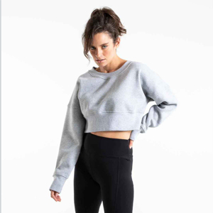 Custom <b>Women</b> Crop Top Sweatshirts Quick Dry Breathable Pullover Cropped Oversize Sweatshirts for <b>Women's</b> Wholesale OEM - Product Image 1