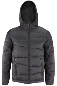Blouson matelassé pour homme personnalisé en gros, couleur au choix, col montant, élégant, confortable, chaud, en toile enduite imperméable, avec capuche, OEM - Product Image 3