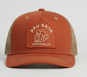 Embroidered/ Printing Trucker <b>Hat</b> Orange Mesh Adjustable Unisex Casual Cap Spring <b>Summer</b> Style Made In Indonesia - Product Image 1