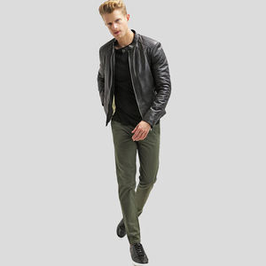 Nouvelle Veste en Cuir PU pour Homme Style Zippé, Col Montant, Hiver, Haut de Gamme, Couleur et Taille Personnalisables - Product Image 3