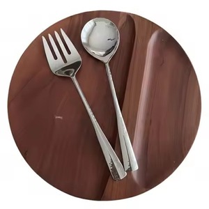 Juego de Servidores de Ensalada Metálicos para Banquetes, Cuchara y Tenedor para Servir Ensalada de Acero Inoxidable, para Uso en la Mesa del Comedor - Product Image 6