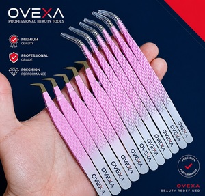 Pinzas con Punta de Fibra de Acero Inoxidable, Herramientas de Precisión Dentadas para Extensión de Pestañas - Product Image 1