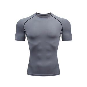 Bangladesh CN Factory Price Men Compression T Shirt Short Sleeve Quick Dry Slim Fit Sports <b>Tee</b> Gym Running Training Top T-Shirt - Product Image 5