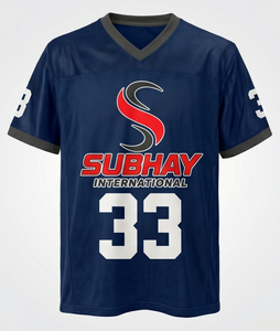 เสื้อเจอร์ซีย์กีฬาสีน้ำเงิน SUBHAY INTERNATIONAL หมายเลข 33 พร้อมโลโก้ ดีไซน์สำหรับทุกเพศ - Product Image 4
