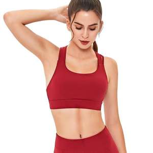 Sujetador Deportivo de Yoga para Mujer, Tallas Grandes, Ligero, de Calidad Profesional, con Logotipo Frontal, Alta Sujeción, Colores Blanco y Azul, Venta al Por Mayor - Product Image 1