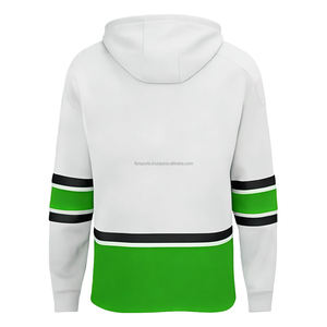 Sweat à capuche personnalisé pour homme, jersey de hockey sur glace, 100% polyester, impression par transfert thermique, séchage rapide, imperméable, nom et numéro d'équipe personnalisés - Product Image 2