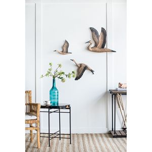 Set di 3 canne che migrano uccello in legno decorazione della parete decorazione per la casa per soggiorno sala da pranzo ufficio o camera da letto - Product Image 2