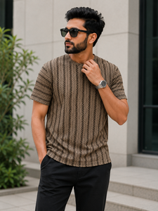 Men's Striped Polo Neck Polycotton T-Shirt Casual Short Sleeve Custom <b>Logo</b> for Mens Available at Best Price - Product Image 5