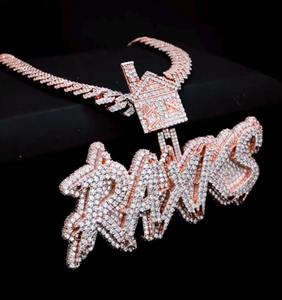 Colgante de Nombre en Capas para Mujer con Diamantes de Moissanita Reales, Sin Cadena, Nombre Personalizado, Letra, Plata Maciza 925 - Product Image 1