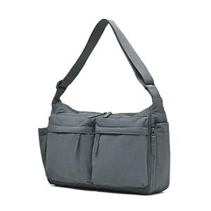 Black Nylon Messenger Crossbody <b>Bag</b> Water Resistant Multi Pocket Shoulder <b>Bag</b> <b>Lunch</b> <b>Bags</b> - Product Image 1