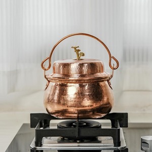 New Arrival Hammered Copper Soup Pot with Lid Single Handle Vintage Design Heat Resistant for Gas and Induction Cooker - Product Image 3