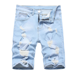 Denim Shorts For Men Summer Fashion Clean Cut Jean Shorts <b>Slim</b> Fit Colored Denim Bottoms Customizable Shorts - Product Image 1