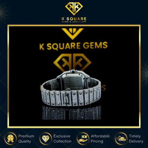 Nouvelle montre de luxe à quartz automatique en acier inoxydable, résistante à l'eau, avec bracelet en moissanite et verre saphir, la plus vendue - Product Image 5