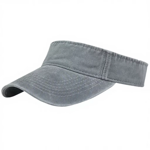 Casquette à visière réglable en denim gris et coton avec boutons perlés, unisexe, couleur unie, décontractée, pour l'extérieur, printemps-été, style 5 panneaux - Product Image 1