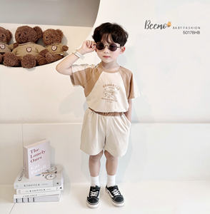 Ensemble de vêtements d'été pour garçons en bas âge, t-shirt à manches courtes en coton et short respirant, confortable pour la maison, best-seller - Product Image 4