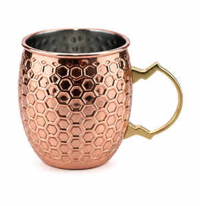 Vente en gros de mugs en cuivre martelé avec revêtement en acier inoxydable, type Moscow Mule, mugs à bière en cuivre, gobelets à cocktail en métal, personnalisables avec logo, en vrac - Product Image 2