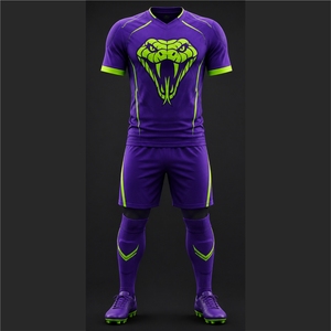 High Quality Men's <b>Soccer</b> Jersey Set Purple Neon Green Striped Sublimated Moisture Wicking Short Sleeve Athletic Fit All Seasons - Product Image 5