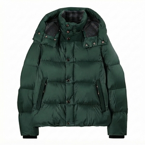 New Plus Size Men's Hooded Windproof Breathable Woven Varsity Puffer Jackets Stand Front Padded <b>Lightweight</b> Outdoor Winter <b>Coats</b> - Product Image 4