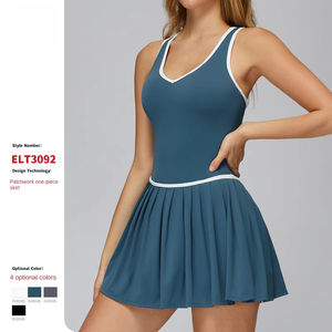 Robe de tennis sans manches pour femmes, extensible dans 4 directions, séchage rapide, respirante, évacuant l'humidité, vêtements de sport, fabricant OEM - Product Image 3
