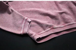 Vente en gros de sweat-shirt ample à col rond en pur coton délavé épais Sweat à capuche pour hommes et femmes en tricot gaufré - Product Image 5